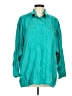 Assorted Brands 100% Silk Teal Long Sleeve Polo Size M - photo 1