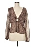 Lulus 100% Polyester Brown Long Sleeve Blouse Size M - photo 1