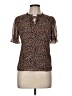 Unbranded Print Brown Short Sleeve Blouse One size - photo 1