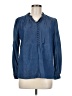 The Fold 100% Lyocell Blue Long Sleeve Blouse Size 6 - photo 1