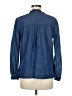 The Fold 100% Lyocell Blue Long Sleeve Blouse Size 6 - photo 2