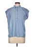 Ann Taylor LOFT Polka Dots Blue Short Sleeve Blouse Size Lg Petite - photo 1