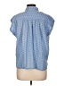 Ann Taylor LOFT Polka Dots Blue Short Sleeve Blouse Size Lg Petite - photo 2