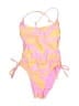 Assorted Brands 100% Polyester Print Pink One Piece Swimsuit Size XS - photo 1