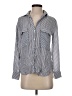 Zara Stripes Silver Long Sleeve Button-Down Shirt Size XS - photo 1