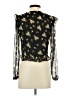 Zara 100% Polyester Black 3/4 Sleeve Blouse Size XS - photo 2