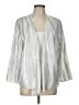 Chico's 100% Polyester Metallic Silver Blazer Size Lg (2) - photo 1