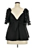Unbranded 100% Polyester Black 3/4 Sleeve Blouse Size XXXXL - photo 2