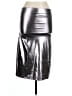 Hosbjerg Metallic Solid Silver Faux Leather Skirt Size L - photo 1