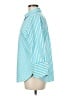 Chico's Stripes Teal 3/4 Sleeve Button-Down Shirt Size Med (1.5) - photo 5