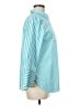 Chico's Stripes Teal 3/4 Sleeve Button-Down Shirt Size Med (1.5) - photo 4