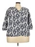 Fred David Blue 3/4 Sleeve Blouse Size 2X - photo 1