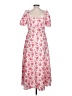 Shein 100% Polyester Floral Pink Casual Dress Size L - photo 2
