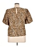 On 34th Animal Print Gold Short Sleeve Blouse Size XL - photo 2