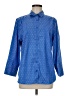 Chico's Print Blue 3/4 Sleeve Button-Down Shirt Size Med (1.5) - photo 1