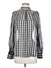 H&M 100% Polyester Checkered-gingham Gray Long Sleeve Blouse Size S - photo 1