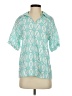 Boho Chic Teal Short Sleeve Blouse Size XS - photo 1