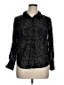 Sunday in Brooklyn 100% Polyester Metallic Black Long Sleeve Blouse Size XL - photo 1
