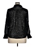 Sunday in Brooklyn 100% Polyester Metallic Black Long Sleeve Blouse Size XL - photo 2