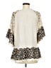 Umgee 100% Polyester Animal Print Floral Solid Ivory 3/4 Sleeve Blouse Size M - photo 2
