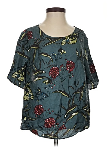 Topshop Boutique Short Sleeve Silk Top (view 1)