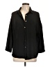 Unbranded Black 3/4 Sleeve Button-Down Shirt Size L - photo 1