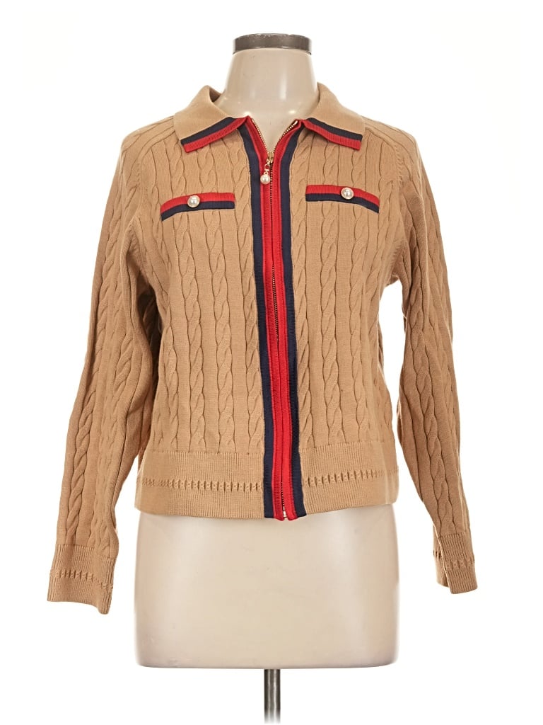 Pre-owned Talbots Cardigan Sweater In Tan