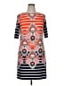 Eliza J Print Multi Color Orange Casual Dress Size 14 - photo 1