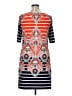 Eliza J Print Multi Color Orange Casual Dress Size 14 - photo 2