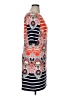 Eliza J Print Multi Color Orange Casual Dress Size 14 - photo 4