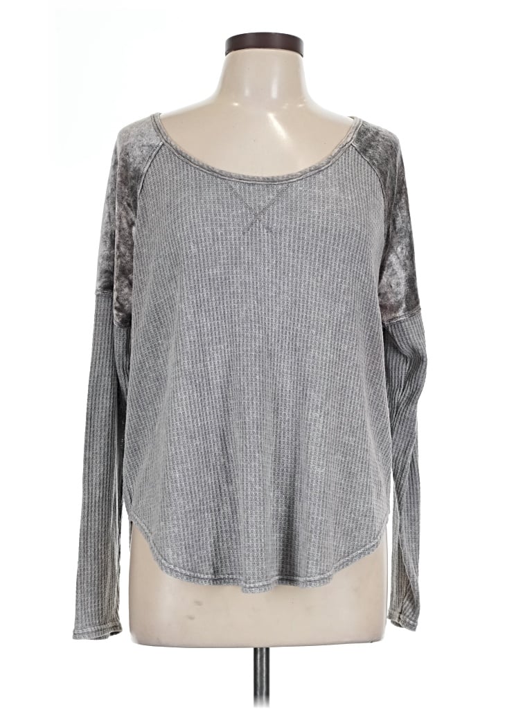 Pre-owned Lucky Brand Long Sleeve T-shirt In Gray