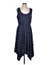 NY Collection Polka Dots Blue Casual Dress Size L - photo 1