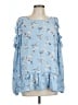 Crescent Blue 3/4 Sleeve Blouse Size L - photo 1
