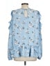 Crescent Blue 3/4 Sleeve Blouse Size L - photo 2