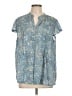 Cocomo Paisley Blue Short Sleeve Blouse Size 1X - photo 1