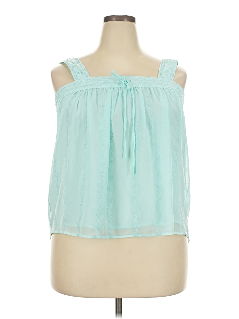 Pre-owned Torrid Tank Top Teal Halter Neckline Tops