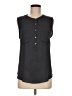 Ann Taylor LOFT 100% Rayon Black Sleeveless Button-Down Shirt Size M - photo 1