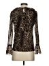 Sara Campbell 100% Polyester Animal Print Brown Long Sleeve Blouse Size XS - photo 2