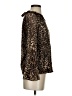 Sara Campbell 100% Polyester Animal Print Brown Long Sleeve Blouse Size XS - photo 4