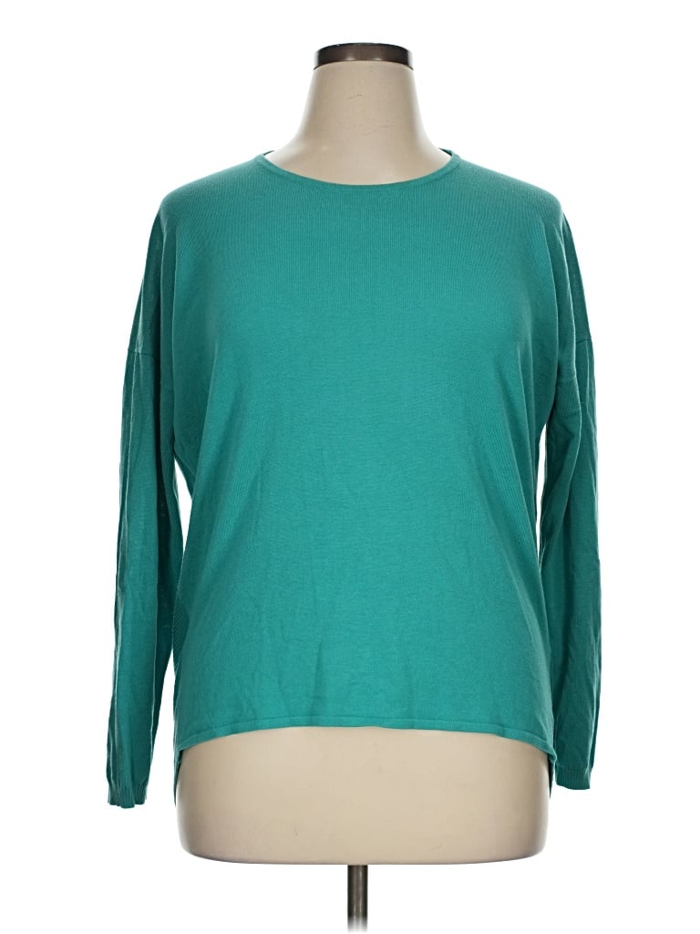 Pre-owned Lafayette 148 3/4 Sleeve T-shirt In Teal