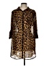 Torrid 100% Polyester Animal Print Brown 3/4 Sleeve Blouse Size Lg Plus (0) - photo 1