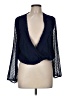 Mi ami 100% Polyester Blue 3/4 Sleeve Blouse Size M - photo 1