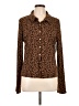 Evereve Animal Print Brown Long Sleeve Blouse Size XL - photo 1