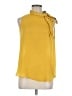 Ann Taylor 100% Polyester Yellow Sleeveless Blouse Size M (petite) - photo 1