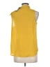 Ann Taylor 100% Polyester Yellow Sleeveless Blouse Size M (petite) - photo 2