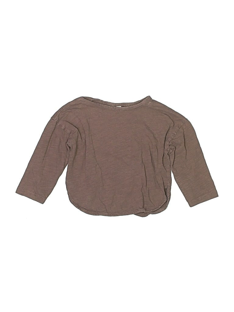 Pre-owned Unbranded Kids' 3/4 Sleeve T-shirt In Brown