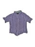 Next 100% Cotton Checkered-gingham Purple Short Sleeve Button-Down Shirt Size 12-18 mo - photo 1