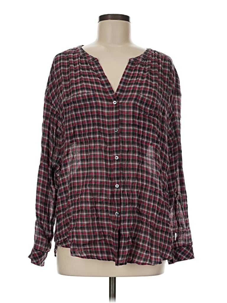 Pre-owned Soft Joie Long Sleeve Blouse In Burgundy