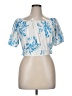 Unbranded 100% Polyester Blue Short Sleeve Blouse Size XL - photo 1