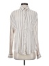 RSQ 100% Cotton Stripes Ivory Long Sleeve Blouse Size S - photo 1